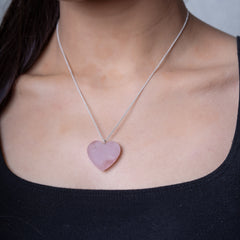 "HEART" Healing Pendant : Natural Rose Quartz (Pink)
