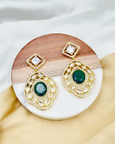 Nysa Earrings - Emerald Green