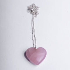 "HEART" Healing Pendant : Natural Rose Quartz (Pink)