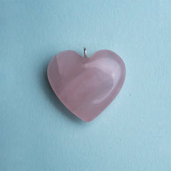 "HEART" Healing Pendant : Natural Rose Quartz (Pink)
