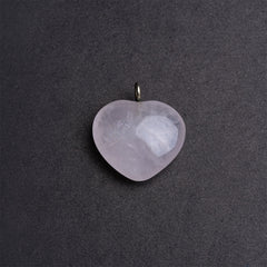 "HEART" Healing Pendant : Natural Rose Quartz (White)