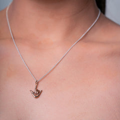 "I Love You" in Sign Language Pendant : Rose Gold Plating