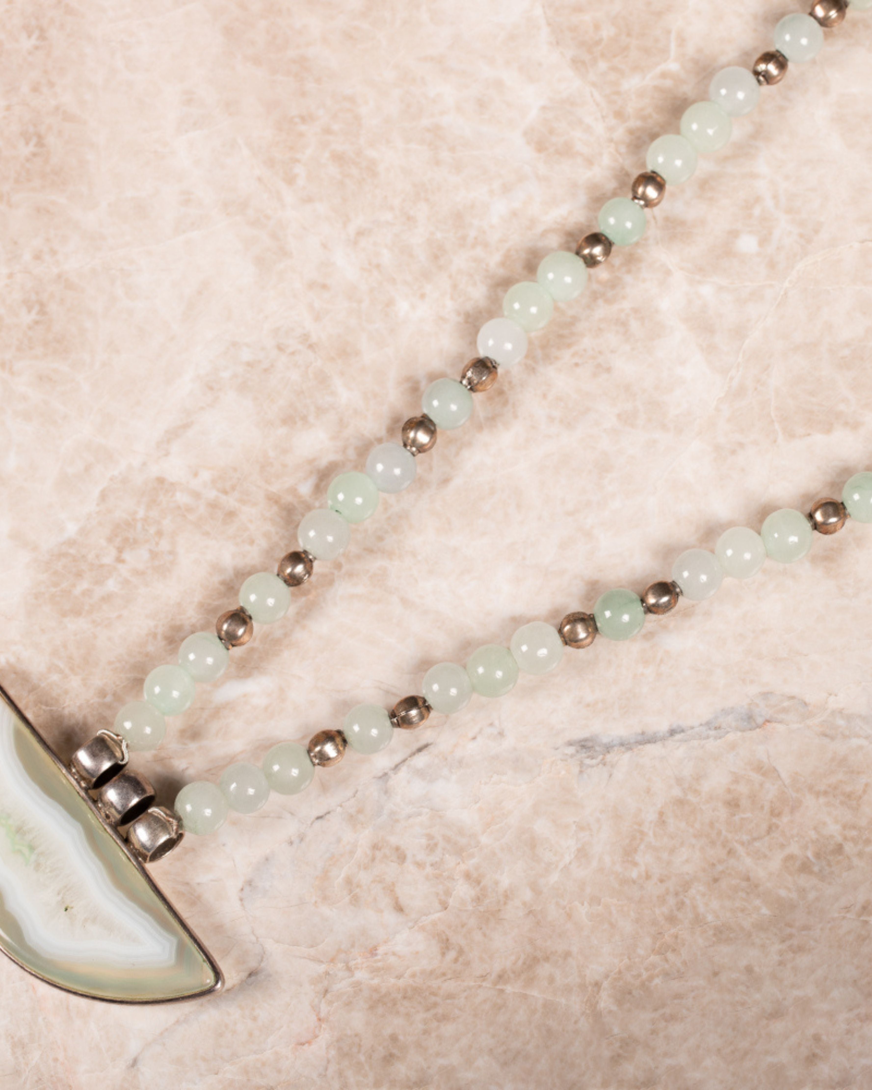 Abhiri Jade Silver Necklace