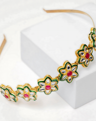 Polki Mughal Buta Hairband