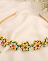 Polki Mughal Buta Hairband