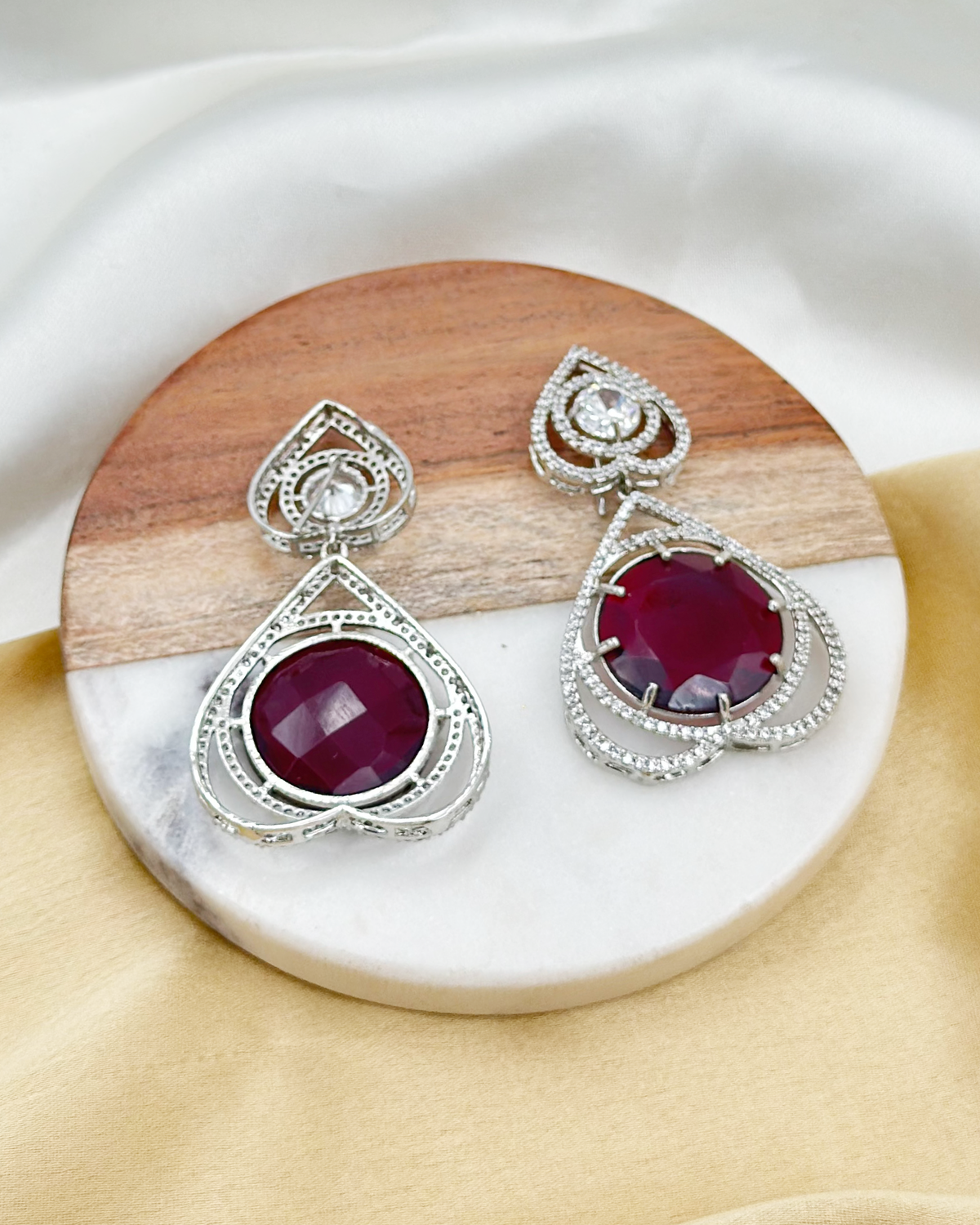 Zuba Earrings - Crimson