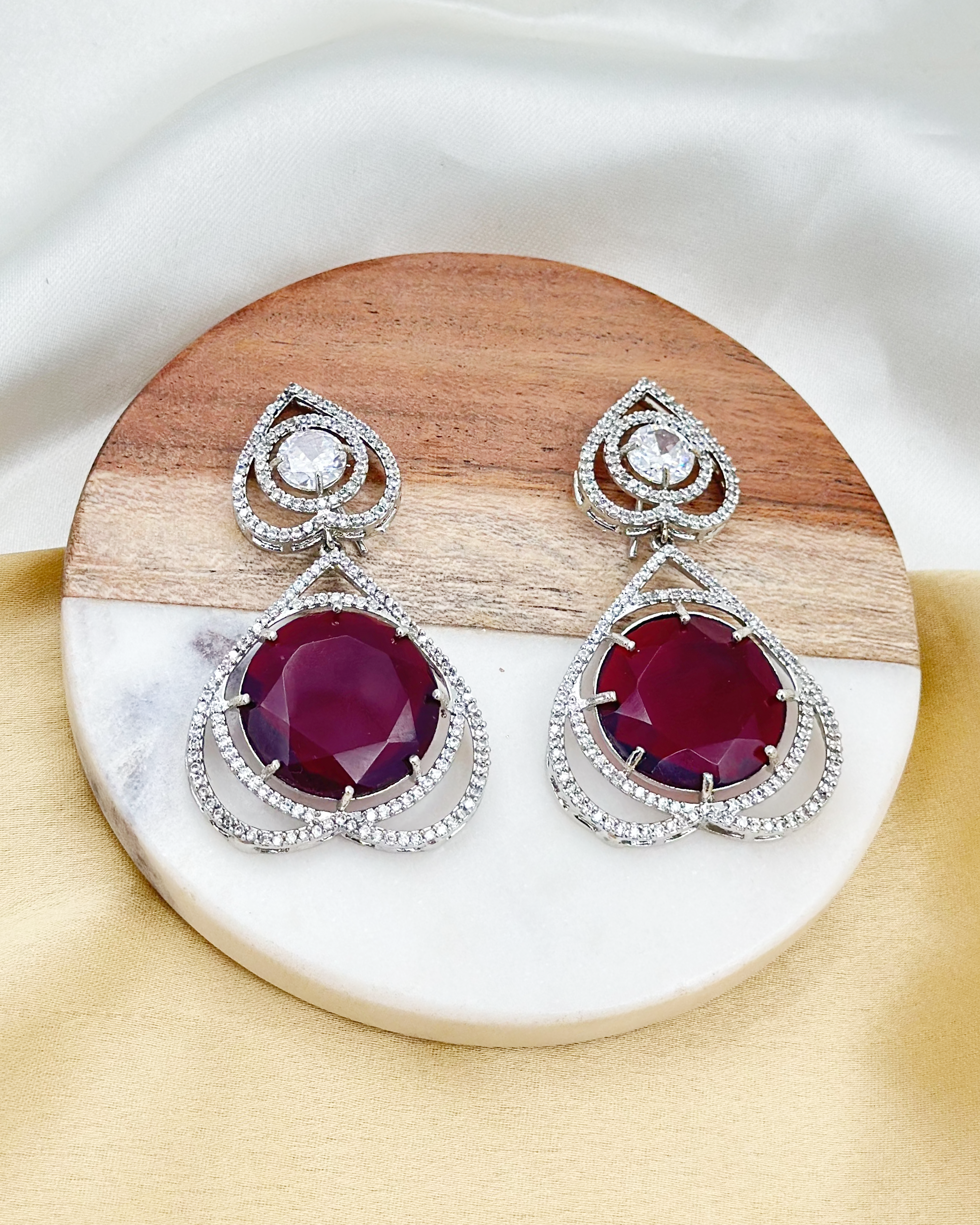 Zuba Earrings - Crimson