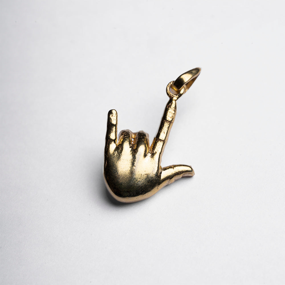 "I Love You" in Sign Language Pendant : Gold-Plating